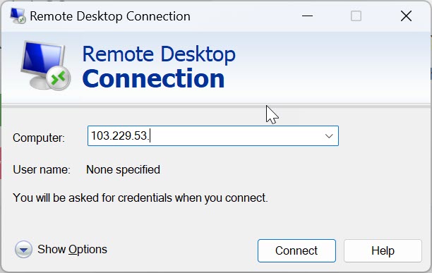 Hunacloud remote desktop connection