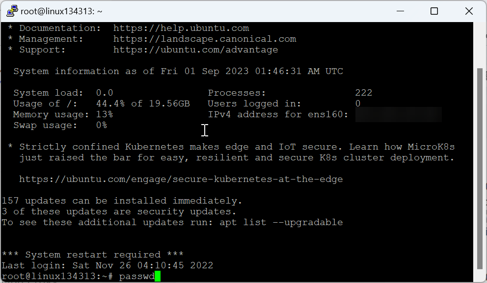 Hunacloud doi pass VPS Ubuntu