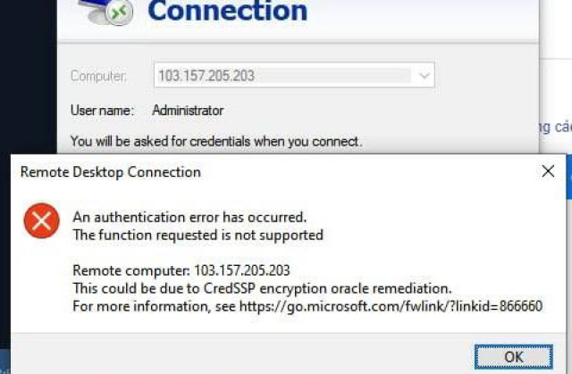 Hướng dẫn khắc phục lỗi CredSSP khi remote vào VPS Windows